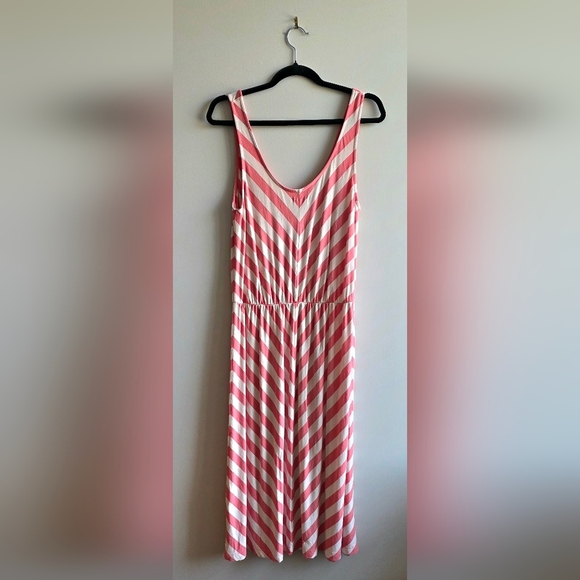 Part Two - Pink and White Striped Sleeveless Dress - Size Medium - Picture 4 of 4